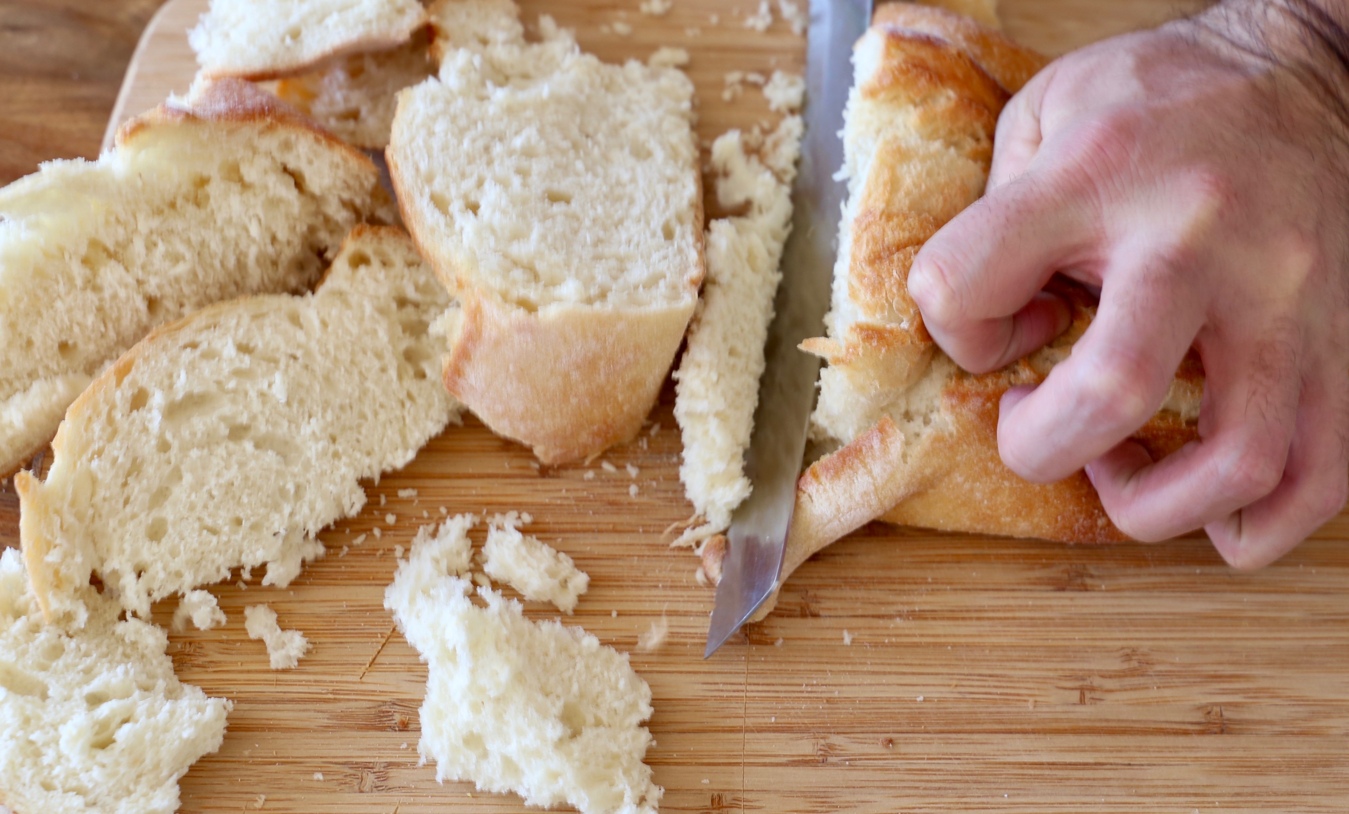 Man’s attempt to cut fresh bread goes horribly, horribly wrong The