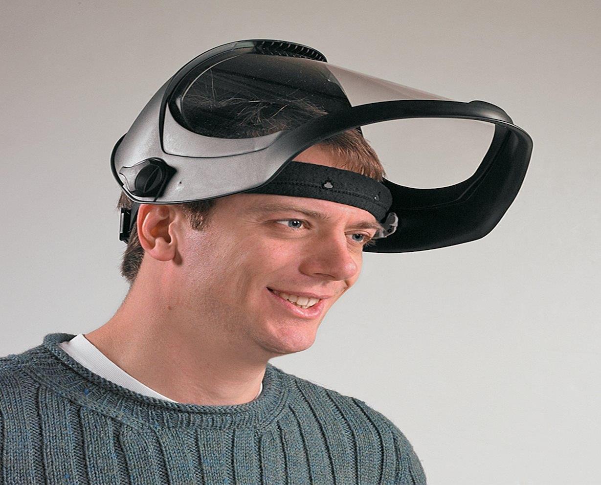 man wearing visor
