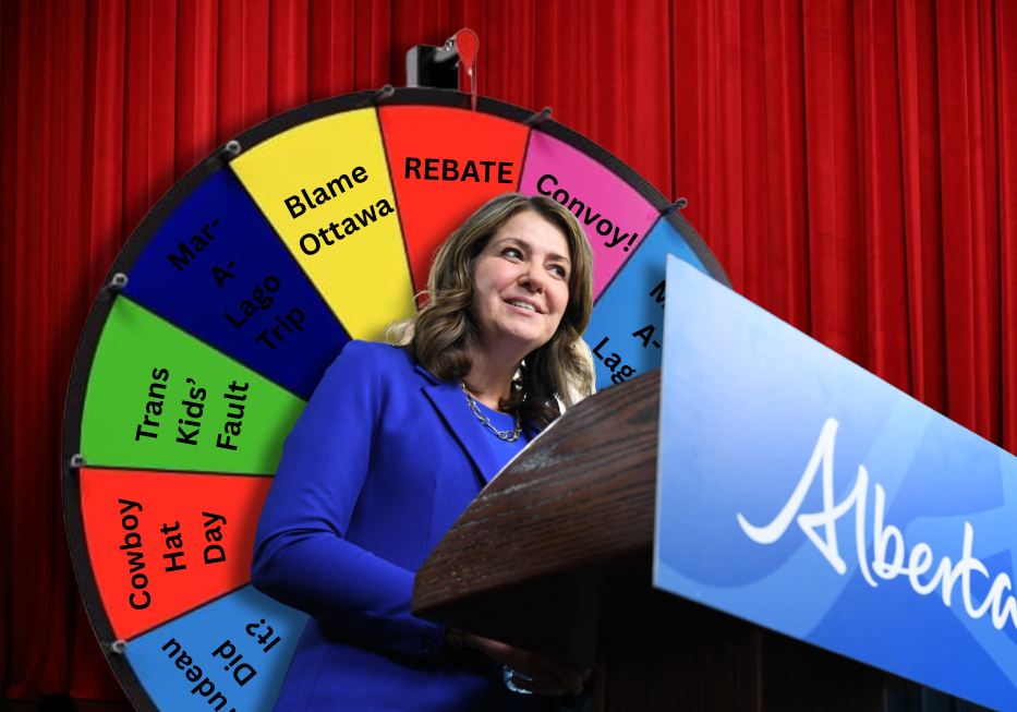 Danielle Smith offers Albertans $100 rebates after spinning giant policy wheel again