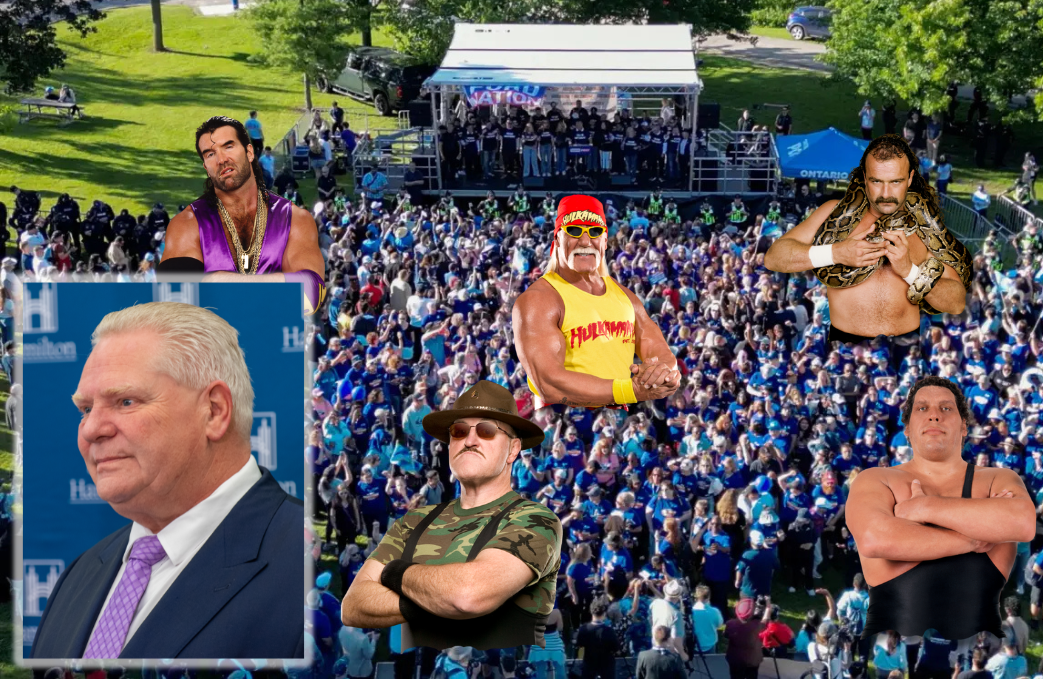 Premier insists Ford Fest photo of protestors, numerous WWF stars, not photoshopped
